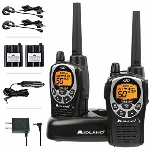 Midland 50 Channel Waterproof GMRS Two-Way Radio Long Range Walkie Talkie with 142 Privacy Codes SOS Siren and NOAA Weath