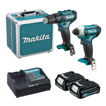 【MAKITA 牧田】12V鋰電震動電鑽+衝擊起子機雙主機超值套裝組　CLX228SAX1