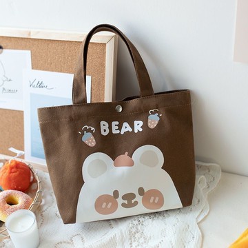 便當包便當袋手提帆布包生飯盒便當袋韓版女學上班手提袋布袋子【淘夢屋】