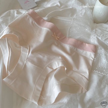 柔軟少女撞色簡約A類嬰兒棉內褲女生純棉抗菌女性三角褲【木屋雜貨】