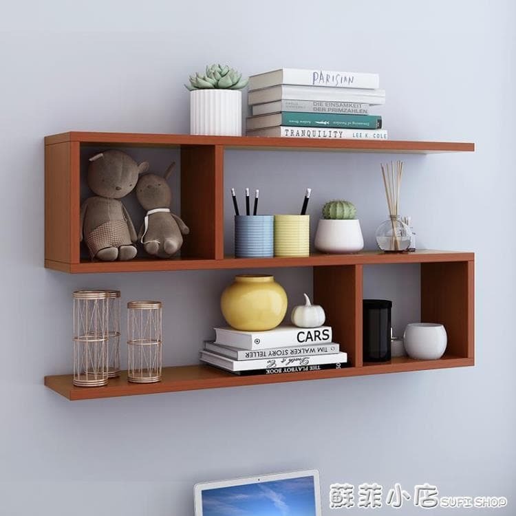 優品家用墻上置物架免打孔臥室墻壁裝飾木質壁掛書架隔板墻面收納柜子推薦 | 台灣樂天市場 | LINE購物