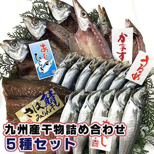 豊後水道 九州産 干物詰め合わせ 5種セット 天然もの ヤマク海産 送料込