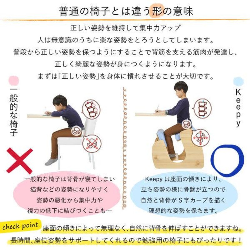 Keepy キーピィ 学習椅子 バランスチェアー 姿勢 説明書付-