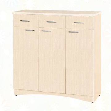 文創集-南亞塑鋼   山亞  南亞塑鋼3.4尺三開門三抽鞋櫃-102.8x36.5x103.5cm免組