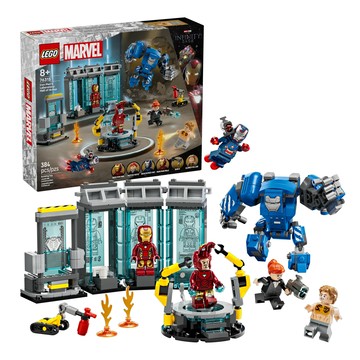 LEGO 樂高 76315 漫威鋼鐵人實驗室積木組，鋼鐵裝展示區，激發無限想像  1盒  混和顏色