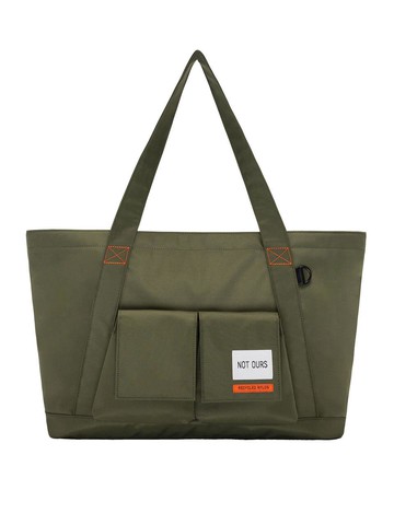 Recycled nylon utility big tote bag [GREEN]