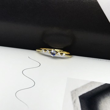 天然寶石剛玉純銀戒指