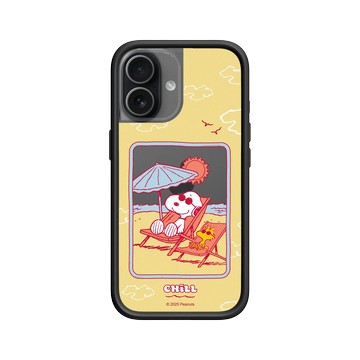 iPhone 17 Mod NX -邊框背蓋組合 (相機按鈕) 黑 - 史努比 Snoopy - 曬太陽
