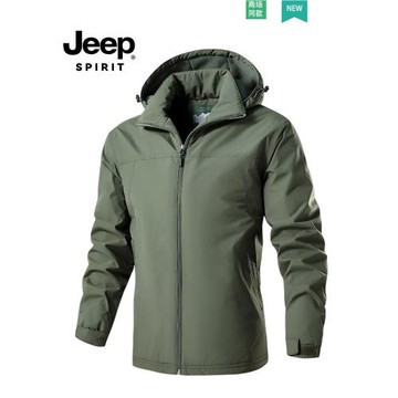 JEEP SPIRIT外套男款春秋季運動沖鋒衣男士防風防水爸爸裝夾克潮