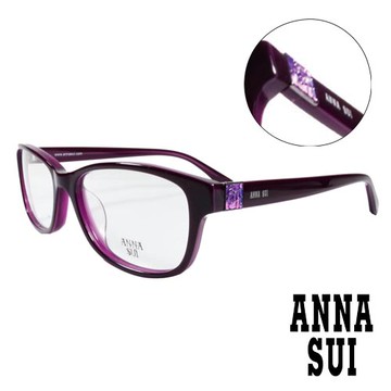 ANNA SUI 浪漫紫薔薇方型圖騰造型眼鏡(紫色)AS619-707