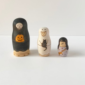 萬聖節俄羅斯娃娃 C【骷髏、幽靈、女巫的變裝】