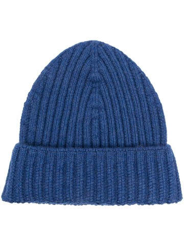 Barrie - ribbed cashmere beanie - unisex - Cashmere - One Size - Blue