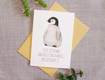 卡片 萬用卡 企鵝卡片 對摺卡 問候卡