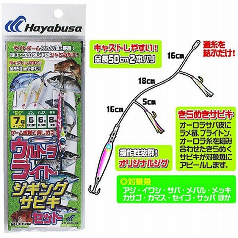 ハヤブサ 堤防ウルトラライトジギングサビキセット 2本鈎 Ha2 ジグサビキ 仕掛け 通販 Lineポイント最大0 5 Get Lineショッピング