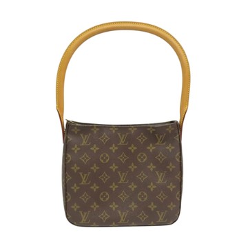 LOUIS VUITTON LV 路易威登 棕色 原花帆布 Looping MM 肩背包 M51146 【二手名牌BRAND OFF】