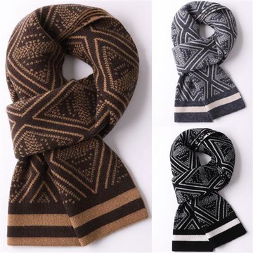 【米蘭精品】現貨+預購頂級100%羊毛圍巾圍脖秋冬季加絨厚磅保暖針織圍巾休閒-針織情侶格子男女配件74mi14