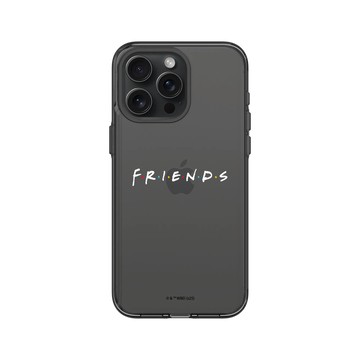 iPhone 15 Pro Max Clear 酷墨灰 - Friends - 六人行Logo(白）