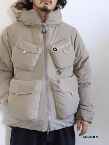 CMF多口袋可拆卸機能風連帽羽絨服馬甲董潔同款夾克戶外防水外套-Misaki精品