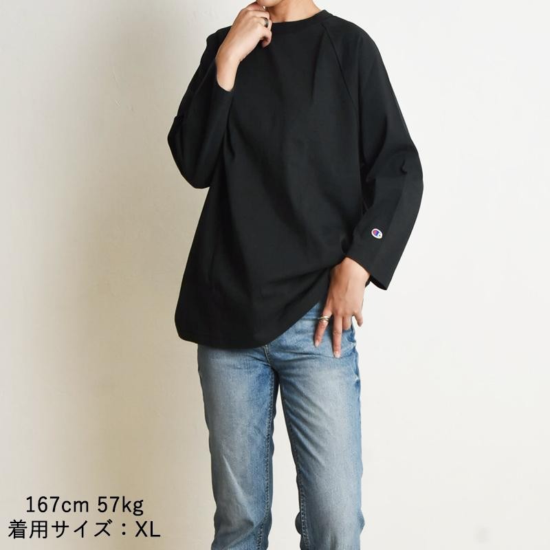tシャツ ＣＥＮＴＲＥラグラン７分 レディース Champion チャンピオン T1011 ティーテンイレブン ラグラン 3/4
