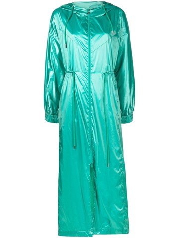 Patrizia Pepe - long hooded raincoat - women - Polyamide/Polyamide - 42 - Green