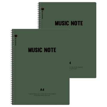 moong9 可撕式A4虛線音樂筆記本  2個  綠色