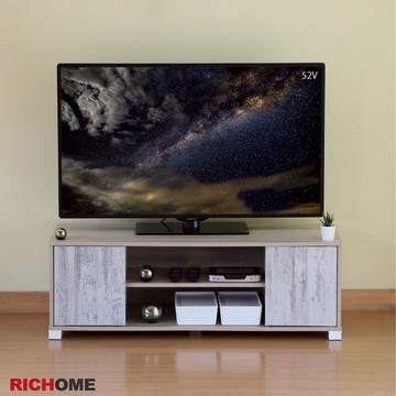RICHOME 雙門電視櫃(電線孔)(防潑水) 電視櫃 電視架 矮櫃 儲物櫃 視聽櫃 收納櫃 鞋櫃 玄關櫃 TV159