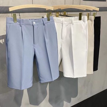 夏季男士短西褲大碼時尚潮流五分褲薄款青年冰涼短褲卡其色休閑褲