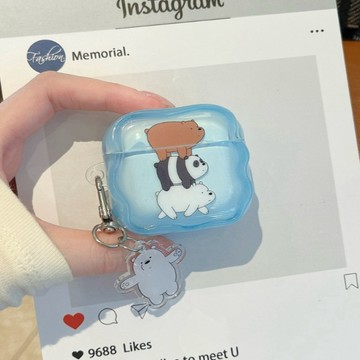 【新款】疊疊三隻熊 AirPods Pro3 4代 Pro2保護套 1/2代 蘋果pro耳機套 矽膠防摔 3代耳機保護殼