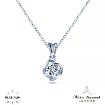 Alesai 艾尼希亞鑽石 1克拉 玫瑰花鑽石項鍊 PT950 白金 鉑金 DVVS1 培育鑽石 3EX 車工