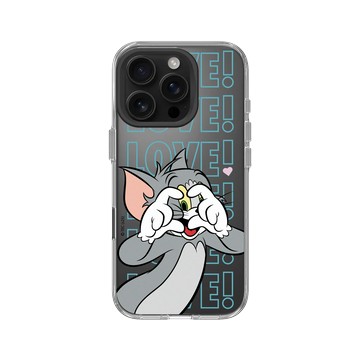 iPhone 16 Pro Clear Case（相機按鈕） 透明 - 湯姆貓與傑利鼠 Tom and Jerry - 湯姆貓愛心