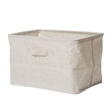 森 棉麻深型收納盒S3058L-6-大(25x39x28cm)【愛買】