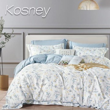 【KOSNEY】蟬鳴吱吱黃 頂級加大石墨烯萊賽爾天絲兩用被床包組