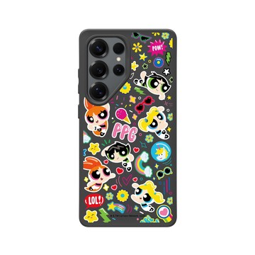 Galaxy S25 Ultra SolidSuit 黑 - The Powerpuff Girls 飛天小女警 - 可愛小女警貼紙款