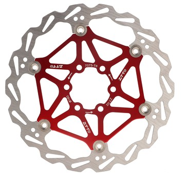 [Lixada] ZTTO 160mm 6 螺栓山地自行車浮動剎車盤片自行車配件(紅色)