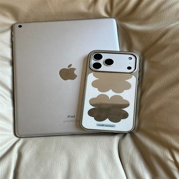 ✨iPhone手機殼✨鏡面花朵適用iPhone16蘋果手機殼15Promax銀框17/11簡約12/13輕奢
