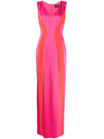 Paule Ka - colour-block panel maxi dress - women - Acetate/Viscose - 36 - Pink