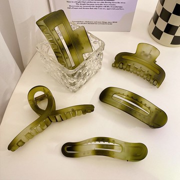 磨砂綠色抓夾漸變發夾后腦勺鯊魚夾網紅新款女發抓夾子頭飾