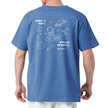 立體機能棉T-運動太空人-大星際線條背圖款-桌球 機能服 MIT