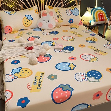 純棉床笠單件席夢思防滑固定床套床墊罩卡通1.2m1.5米全棉床單女