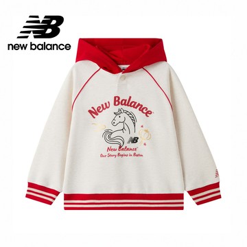 【New Balance】 NB 童裝連帽長袖衛衣_中性_灰紅色_7CG1109WOML