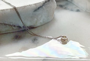 圓 : 項鍊  925純銀  墜飾轉動  女款銀鍊  男款鋼鍊  禮物  手作