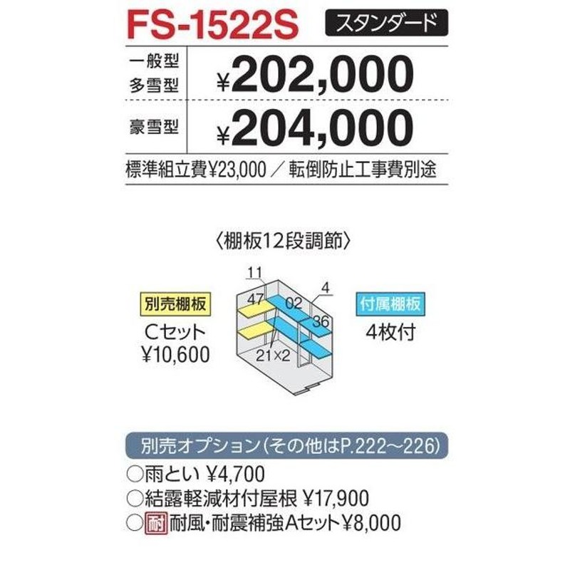 イナバ物置 フォルタ 物置き 中型 屋外 収納庫 FS-1522S | LINE