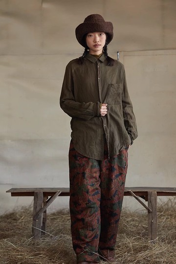 復古文青 純棉植物染襯衫