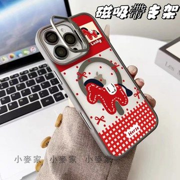 《新年小馬年好運》 磁吸鏡頭金屬支架手機殼 iPhone 17 16 15 14 13 12 11 Pro Max保護殼