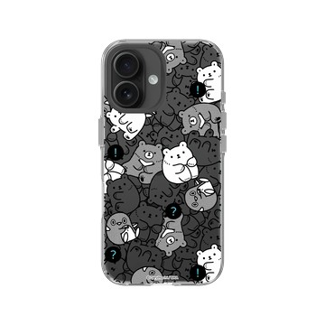 iPhone 16 Clear 透明 - 白白日記 Darylhochi - 眾裏尋他 (黑白)