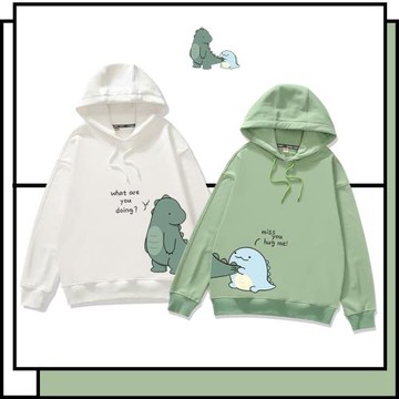 小恐龍衛衣親子裝加絨秋冬新款一家三口四口母女裝洋氣母子外套潮