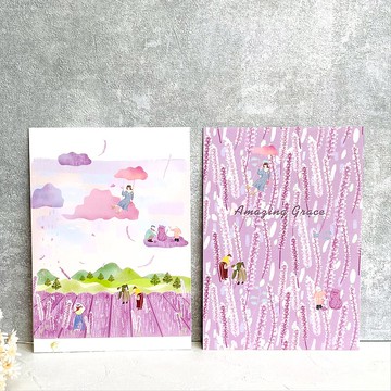 仙草花系列明信片- 夢想紫田 / 仙草花