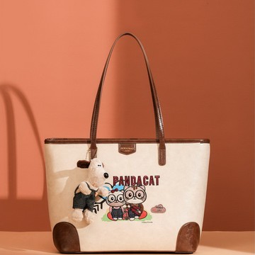 「原創設計」出遊情侶貓咪可愛大容量托特包