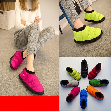 ontrip男女情侶款超輕防滑保暖羽絨鞋露營滑雪居家營地保暖羽絨鞋