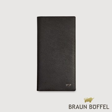 【BRAUN BUFFEL】至尊 14卡薄型長夾-黑色(德國小金牛台灣總代理)/BF536-322-BK